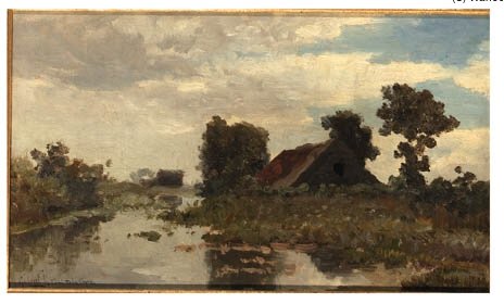 Wikioo.org - The Encyclopedia of Fine Arts - Painting, Artwork by Paul Joseph Constantine Gabriel - A Farm In A Polder Landscape