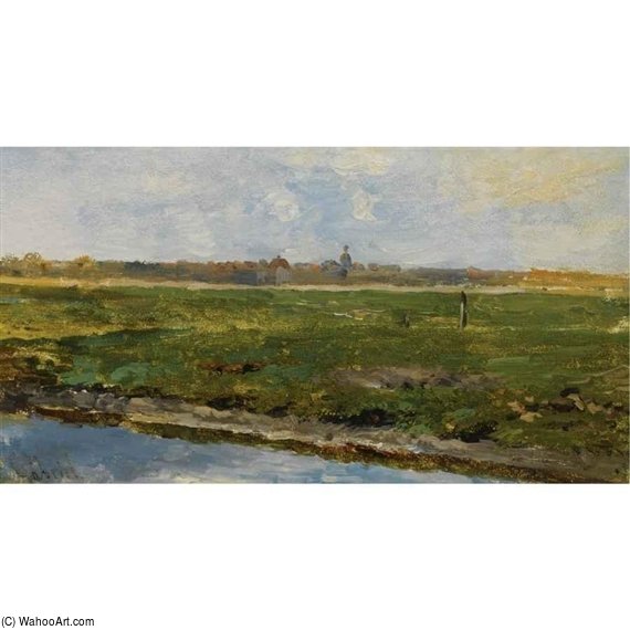 WikiOO.org - Енциклопедия за изящни изкуства - Живопис, Произведения на изкуството Paul Joseph Constantine Gabriel - A Polder Landscape