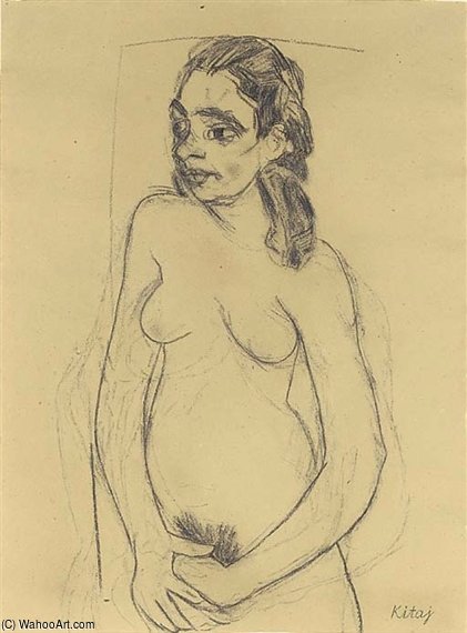 Wikioo.org - The Encyclopedia of Fine Arts - Painting, Artwork by Ronald Brooks Kitaj - After Soutine's Only Nude