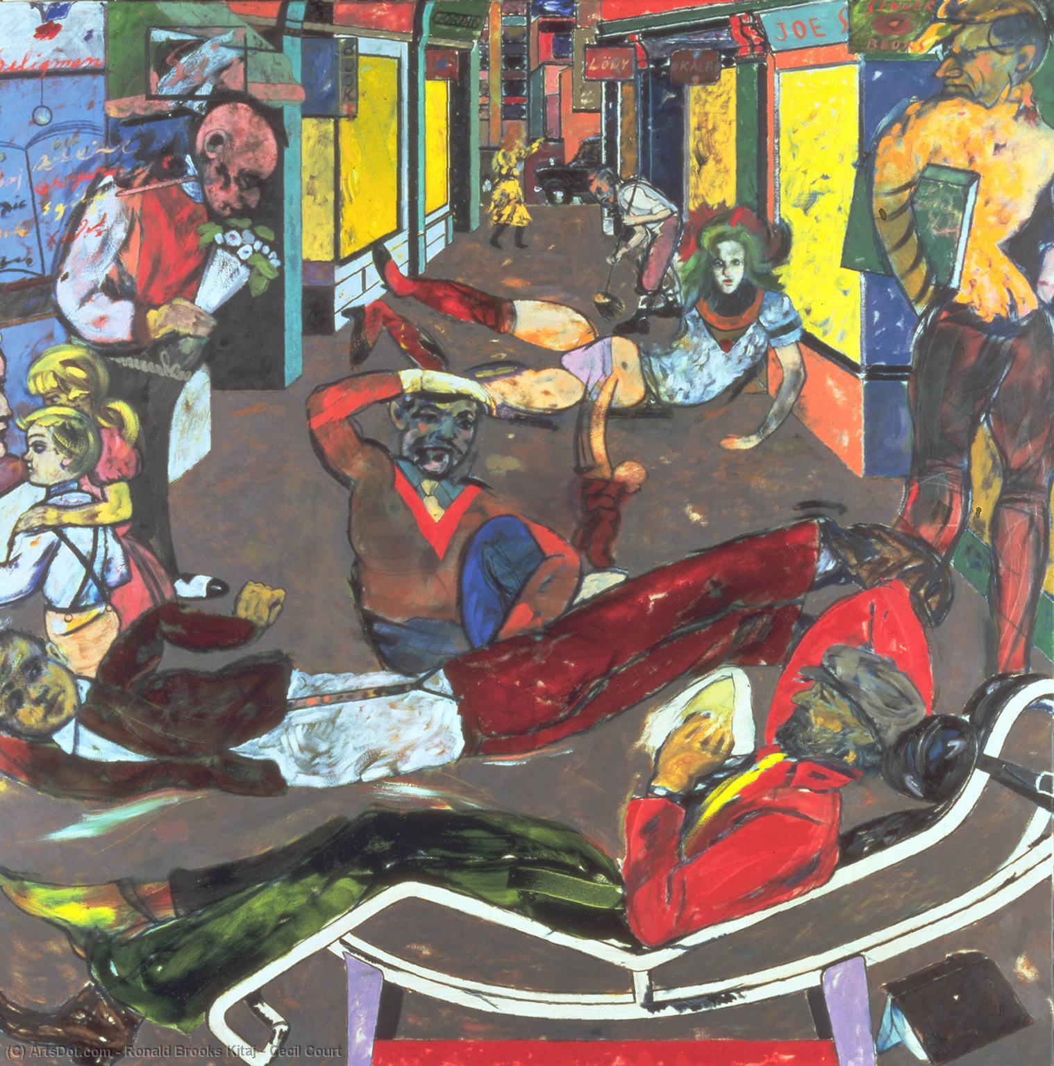 Wikioo.org - The Encyclopedia of Fine Arts - Painting, Artwork by Ronald Brooks Kitaj - Cecil Court