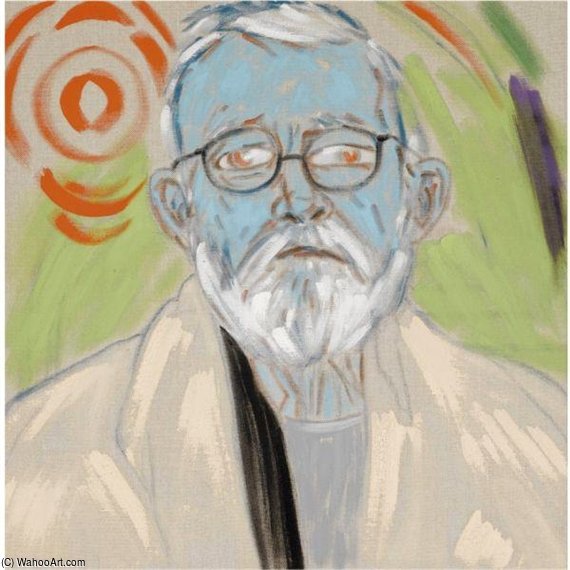 Wikioo.org - สารานุกรมวิจิตรศิลป์ - จิตรกรรม Ronald Brooks Kitaj - Adiant Turquoise Self-portrait