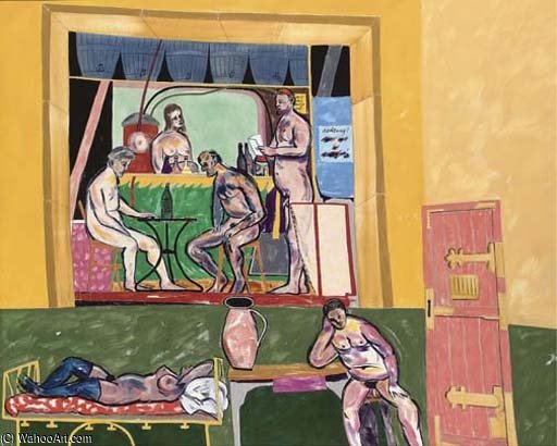 Wikioo.org – L'Enciclopedia delle Belle Arti - Pittura, Opere di Ronald Brooks Kitaj - Il Corridoio (dopo Sassetta)