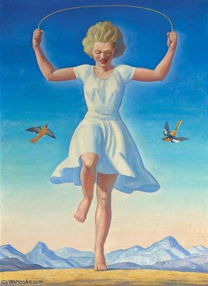 Wikioo.org - สารานุกรมวิจิตรศิลป์ - จิตรกรรม Rockwell Kent - Girl Jumping Rope