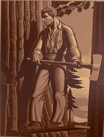WikiOO.org - Енциклопедія образотворчого мистецтва - Живопис, Картини
 Rockwell Kent - The Faller