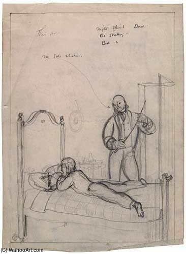 WikiOO.org - Encyclopedia of Fine Arts - Maleri, Artwork Rockwell Kent - Young Man On A Bed With A Man Holding Switch
