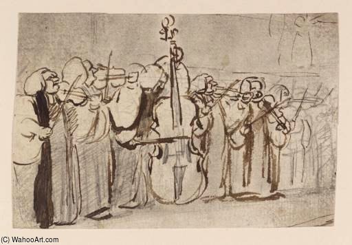 Wikioo.org – La Enciclopedia de las Bellas Artes - Pintura, Obras de arte de Nathaniel Dance-Holland - Una orquesta Clerical