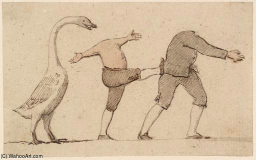 Wikioo.org – L'Enciclopedia delle Belle Arti - Pittura, Opere di Nathaniel Dance-Holland - Un oca E Due uomini senza testa