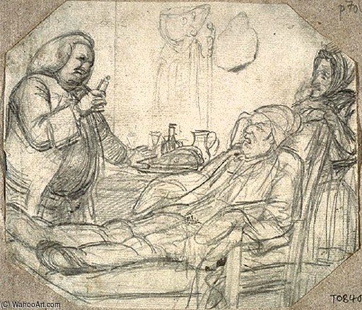 WikiOO.org – 美術百科全書 - 繪畫，作品 Nathaniel Dance-Holland - 医生，病人和护士的