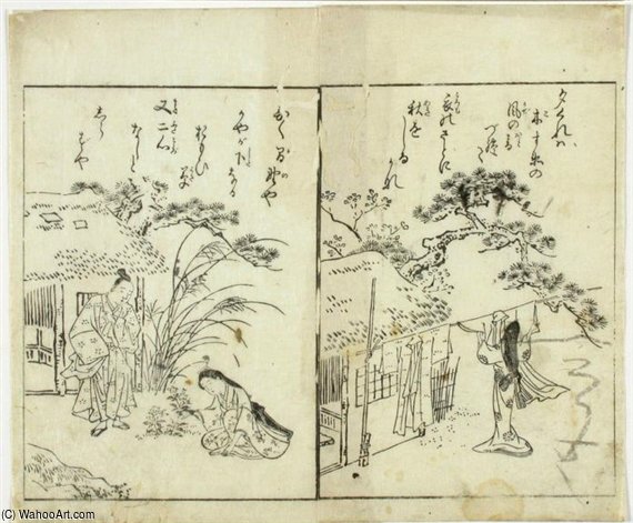 Wikioo.org - The Encyclopedia of Fine Arts - Painting, Artwork by Suzuki Harunobu - Fuzoku-ga