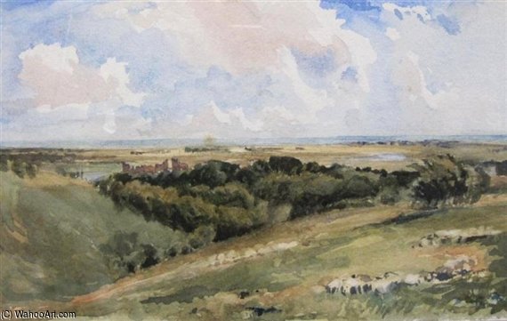 Wikioo.org - The Encyclopedia of Fine Arts - Painting, Artwork by Thomas Collier - Arundel Castle From The Park