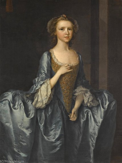 Wikioo.org - The Encyclopedia of Fine Arts - Painting, Artwork by Thomas Frye - Portrait Of Mrs. Hibbert