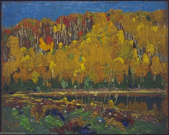 WikiOO.org - Encyclopedia of Fine Arts - Lukisan, Artwork Thomas Thompson - Autumn Hillside
