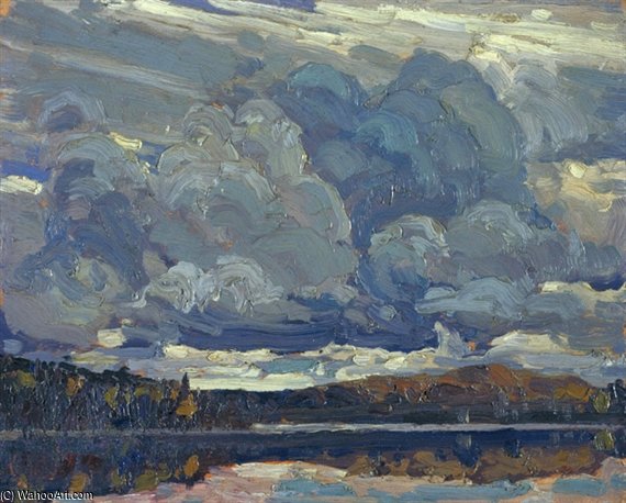 WikiOO.org - Encyclopedia of Fine Arts - Maleri, Artwork Thomas Clement Thompson - Grey Sky