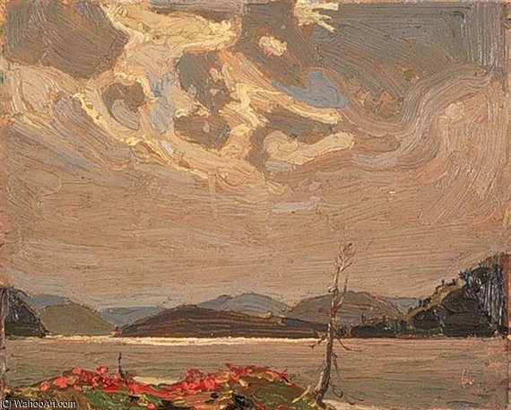 Wikioo.org - The Encyclopedia of Fine Arts - Painting, Artwork by Thomas Thompson - Hills And Swirling Sky