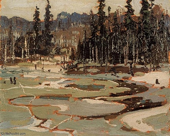 Wikioo.org - Encyklopedia Sztuk Pięknych - Malarstwo, Grafika Thomas Clement Thompson - Portage, Ragged Lake