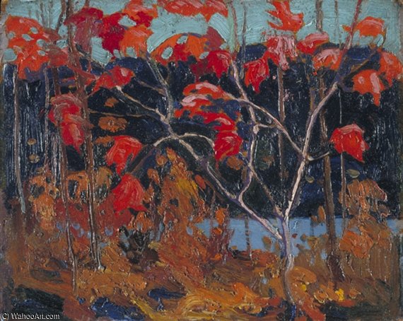 WikiOO.org - Encyclopedia of Fine Arts - Festés, Grafika Thomas Thompson - Red Leaves