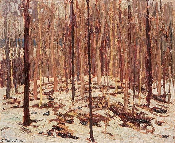 Wikioo.org - The Encyclopedia of Fine Arts - Painting, Artwork by Thomas Clement Thompson - Snow In The Woods (i)