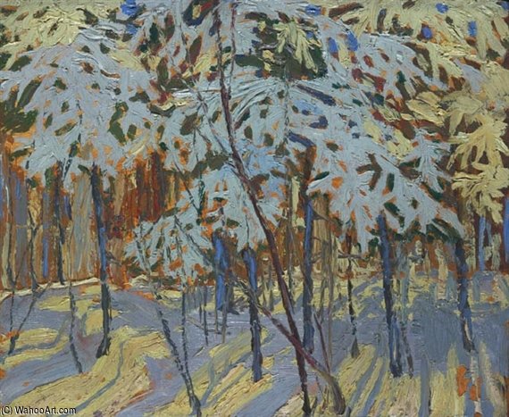 Wikioo.org - The Encyclopedia of Fine Arts - Painting, Artwork by Thomas Thompson - Snow-covered Trees