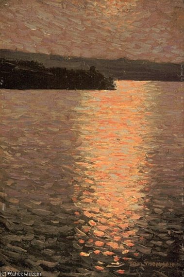 WikiOO.org - Encyclopedia of Fine Arts - Maleri, Artwork Thomas Thompson - Stormy Evening