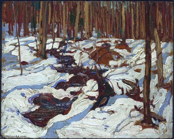 Wikioo.org - The Encyclopedia of Fine Arts - Painting, Artwork by Thomas Clement Thompson - Thaw In The Woods