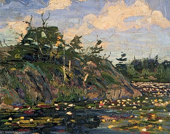 WikiOO.org - Енциклопедия за изящни изкуства - Живопис, Произведения на изкуството Thomas Thompson - The Lily Pond