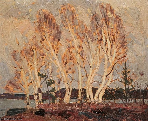 Wikioo.org - The Encyclopedia of Fine Arts - Painting, Artwork by Thomas Thompson - White Birches, Round Lake