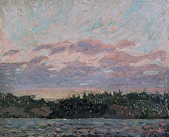 Wikioo.org - The Encyclopedia of Fine Arts - Painting, Artwork by Thomas Thompson - Wooded Point And Rough Water