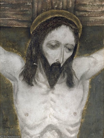 WikiOO.org - Encyclopedia of Fine Arts - Maalaus, taideteos Léonard Tsugouharu Foujita - Christ En Croix