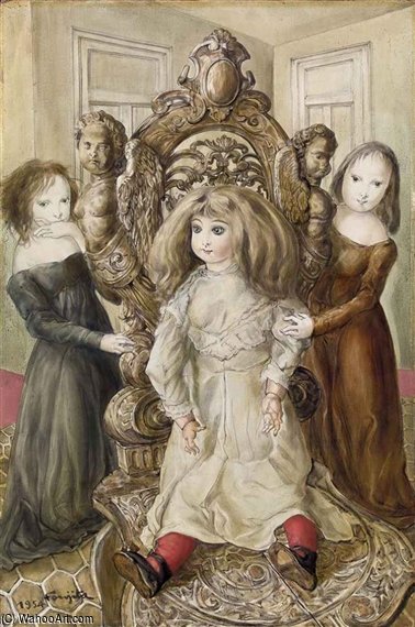 Wikioo.org - The Encyclopedia of Fine Arts - Painting, Artwork by Léonard Tsugouharu Foujita - Doll And Girls