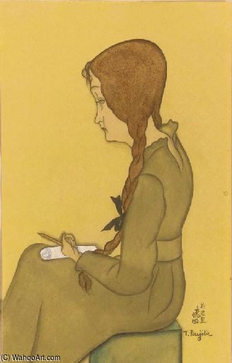 WikiOO.org - دایره المعارف هنرهای زیبا - نقاشی، آثار هنری Léonard Tsugouharu Foujita - Femme Assise
