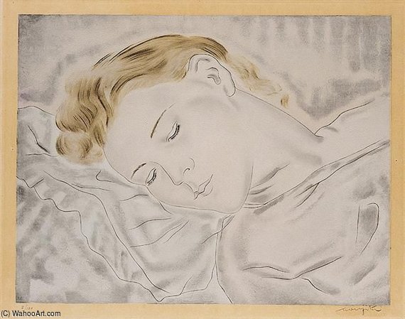 Wikioo.org – L'Enciclopedia delle Belle Arti - Pittura, Opere di Léonard Tsugouharu Foujita - Femme Couchee