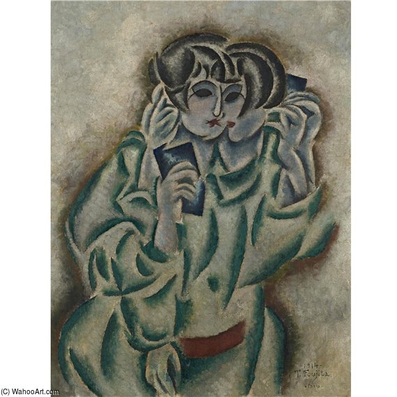 WikiOO.org - Güzel Sanatlar Ansiklopedisi - Resim, Resimler Léonard Tsugouharu Foujita - Femme Cubiste