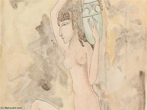 Wikioo.org – La Enciclopedia de las Bellas Artes - Pintura, Obras de arte de Léonard Tsugouharu Foujita - Femme Grecque Nue