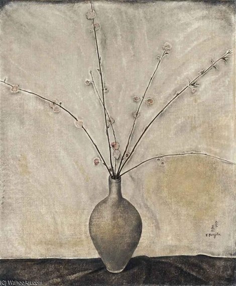 Wikioo.org - The Encyclopedia of Fine Arts - Painting, Artwork by Léonard Tsugouharu Foujita - Fleurs De Cerisier