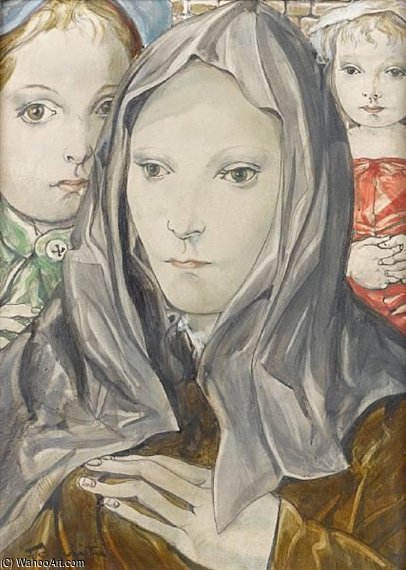 WikiOO.org - Encyclopedia of Fine Arts - Maalaus, taideteos Léonard Tsugouharu Foujita - La Femme Au Voile