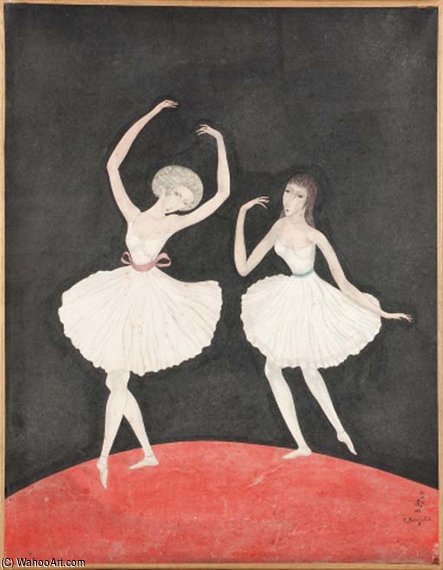WikiOO.org – 美術百科全書 - 繪畫，作品 Léonard Tsugouharu Foujita - 莱斯Danseuses