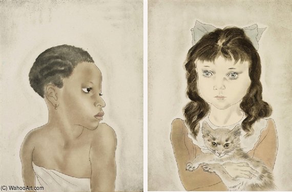 Wikioo.org - สารานุกรมวิจิตรศิลป์ - จิตรกรรม Léonard Tsugouharu Foujita - Les Enfants, Apollo Editions Artistiques