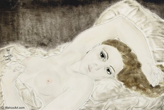 WikiOO.org - Енциклопедія образотворчого мистецтва - Живопис, Картини
 Léonard Tsugouharu Foujita - Nu Couché