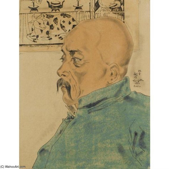 Wikioo.org - สารานุกรมวิจิตรศิลป์ - จิตรกรรม Léonard Tsugouharu Foujita - Portrait D'un Pékinois