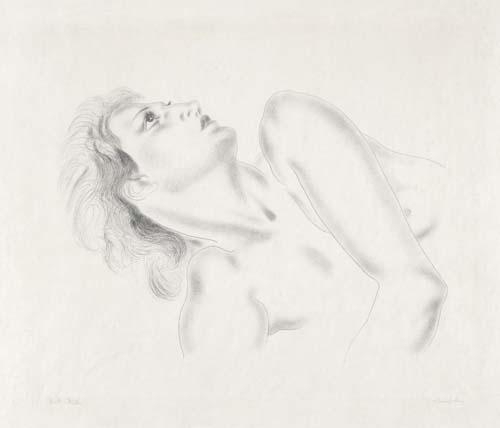 WikiOO.org - Encyclopedia of Fine Arts - Festés, Grafika Léonard Tsugouharu Foujita - Portrait De Femme En Buste