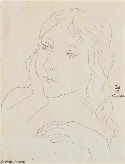 WikiOO.org - Enciklopedija dailės - Tapyba, meno kuriniai Léonard Tsugouharu Foujita - Portrait De Youki