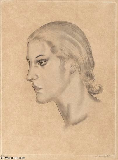 Wikioo.org - Encyklopedia Sztuk Pięknych - Malarstwo, Grafika Léonard Tsugouharu Foujita - Profil De Jeune Femme