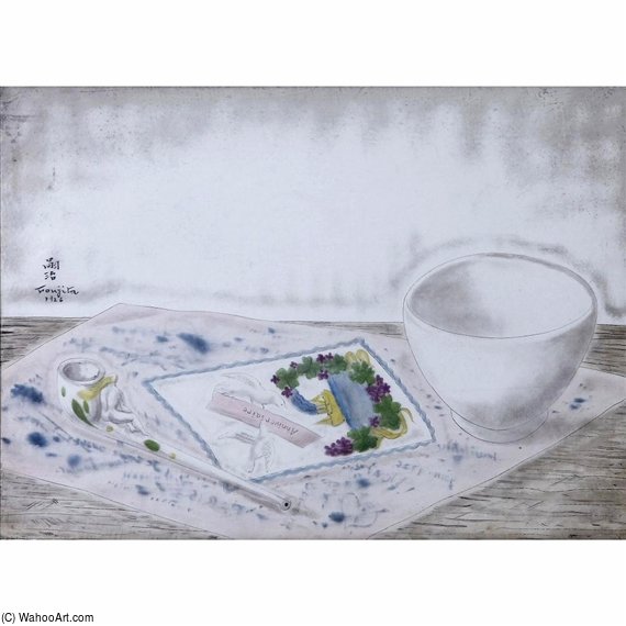 Wikioo.org - Die Enzyklopädie bildender Kunst - Malerei, Kunstwerk von Léonard Tsugouharu Foujita - stillleben