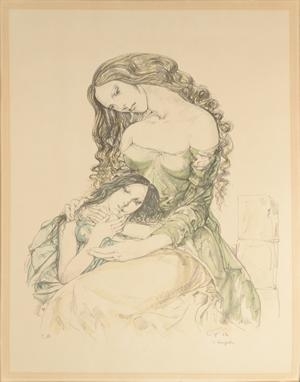 WikiOO.org - Енциклопедія образотворчого мистецтва - Живопис, Картини
 Léonard Tsugouharu Foujita - Two Women In Contemplation