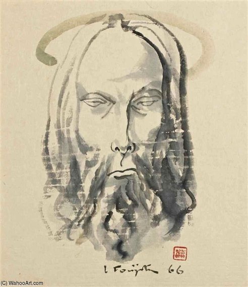 WikiOO.org - Güzel Sanatlar Ansiklopedisi - Resim, Resimler Léonard Tsugouharu Foujita - Tête De Christ
