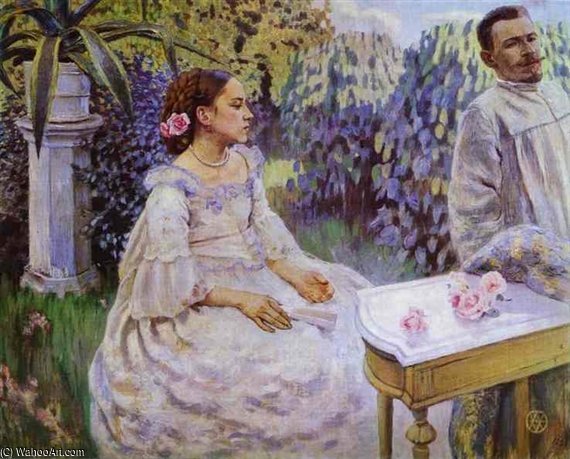 Wikioo.org - The Encyclopedia of Fine Arts - Painting, Artwork by Victor Borisov Mtov - Self-portrait With Sister