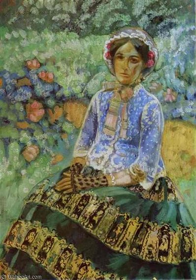 Wikioo.org - The Encyclopedia of Fine Arts - Painting, Artwork by Victor Borisov Mtov - Woman In Blue