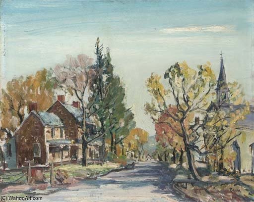 WikiOO.org - Encyclopedia of Fine Arts - Maleri, Artwork Walter Emerson Baum - Bucks County Village