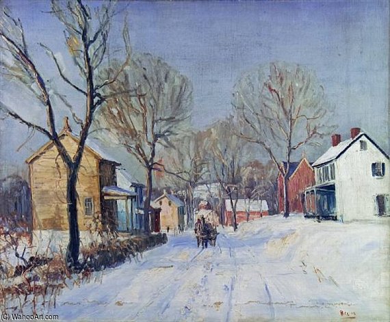 WikiOO.org - 백과 사전 - 회화, 삽화 Walter Emerson Baum - Carversville In Winter