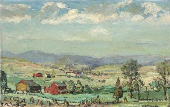 Wikioo.org - The Encyclopedia of Fine Arts - Painting, Artwork by Walter Emerson Baum - Green And Yellow Fields